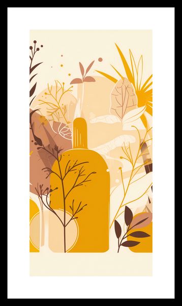 Plakat 50x100cm Złote Rośliny zdjęcie 3