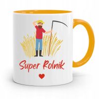 Dla Rolnika Kubek Zółty Super Rolnik Prezent Z Nadrukiem Ze Zdjęciem