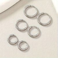 KOLCZYKI ZE STALI CHIRURGICZNEJ KÓŁKA 3 PARY SREBRNE 8,10,12 MM