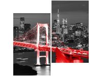OBRAZ DRUK TOKYO MOST TĘCZOWY CZERWIENI