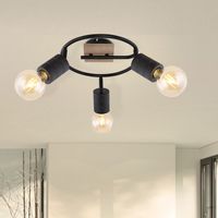 Regulowana LAMPA sufitowa JOSELLA 54033-3 Globo metalowa OPRAWA reflektorki czarne drewno