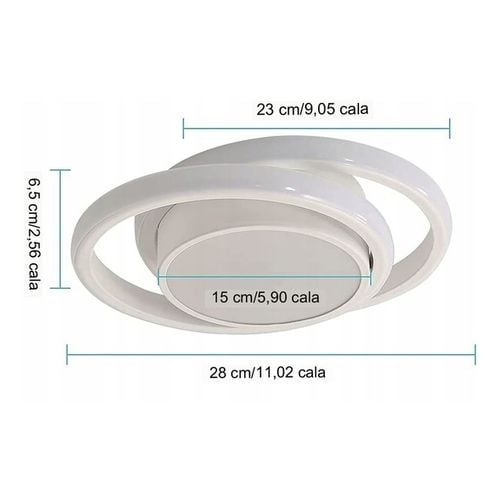 LAMPA SUFITOWA PLAFON LED OKRĄGŁY BIAŁY NOWOCZESNY DO SALONU 32W 6500K na Arena.pl