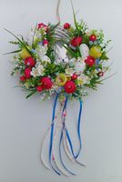 Wianek Wielkanocny 42 cm z Zającem i Jajkami