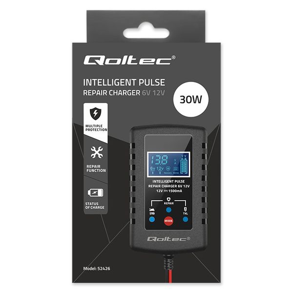 Qoltec Ładowarka AGM GEL STD 6/12V 2A LED Prostownik zdjęcie 11