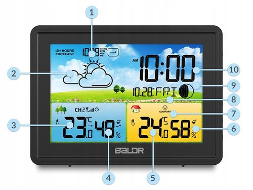 BEZPRZEWODOWA STACJA POGODY POGODOWA HIGROMETR na Arena.pl