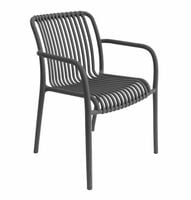 Nowoczesne krzesło ogrodowe szare z polipropylenu KP104 taras balkon