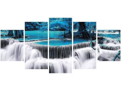 70CM 150CM OBRAZ 5 ELEM WODOSPAD DONG PEE SUA BLUE ŚCIENNY na Arena.pl