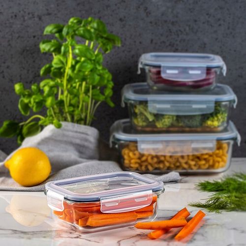 6x SZKLANE POJEMNIKI NA ŻYWNOŚĆ POJEMNIK LUNCHBOX DO LODÓWKI MIKROFALI na Arena.pl