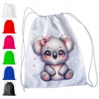 BIAŁY WOREK DO PRZEDSZKOLA SZKOŁY, NA WF - KOALA MIŚ MISIE