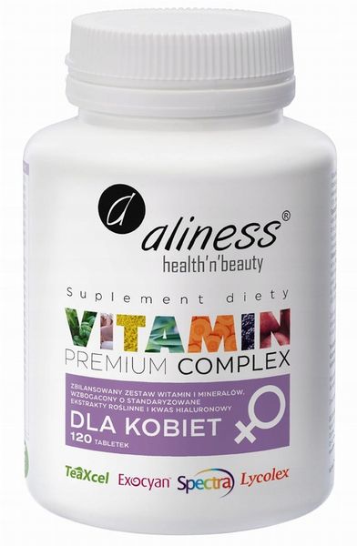 Aliness Premium Vitamin Complex 23 WITAMINY I MINERAŁY DLA KOBIET 120tab zdjęcie 2