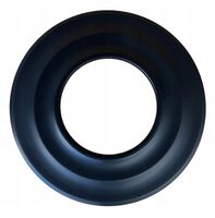 Rozeta maskująca do rur - czarna, maskownica fi 120 szeroka ART-METAL