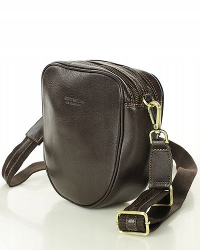 Torebka listonoszka NA SZEROKIM PASKU skórzana dwie komory Marco Mazzini na Arena.pl