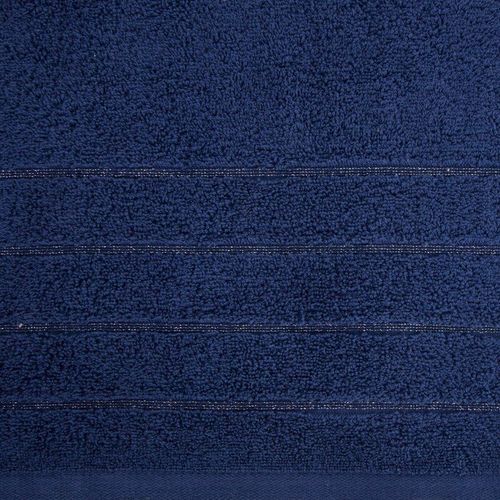 Ręcznik bawełniany DALI z bordiurą w paseczki srebrna nitka 30X50 granatowy na Arena.pl