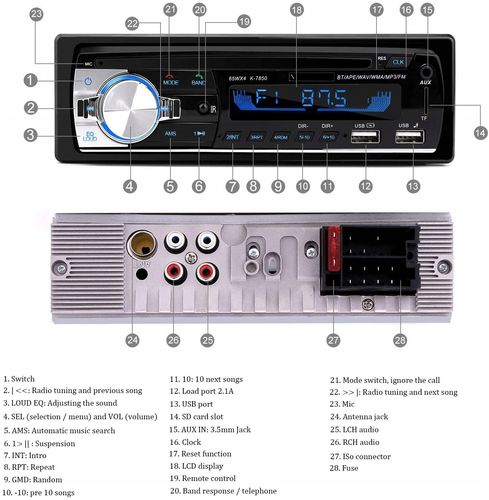 Radio samochodowe N1901 1-DIN na Arena.pl