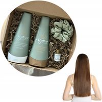 Zestaw prezentowy po keratynie AGAVE szampon odżywka olejek gumka jedwabna