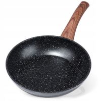 ZESTAW PATELNI GRANITOWYCH 2 SZT. 20/24CM INDUKCJA BLACK&WOOD