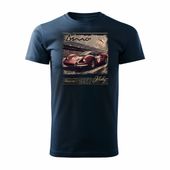 Koszulka z samochodem Ferrari Dino F1 Le Mans kolekcjonerska męska granatowa REGULAR S