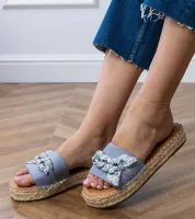 Niebieskie klapki espadryle z kokardką Kartis 40
