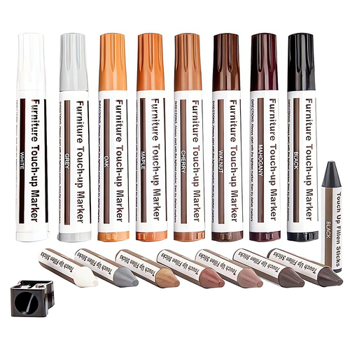 ZESTAW DO NAPRAWY RYS MEBLI DREWNIANYCH MARKARAMI PANELI DRZWI 8 SZT WOSK na Arena.pl