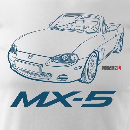 Koszulka z samochodem MAZDA MX-5 MX 5 męska biała REGULAR S na Arena.pl