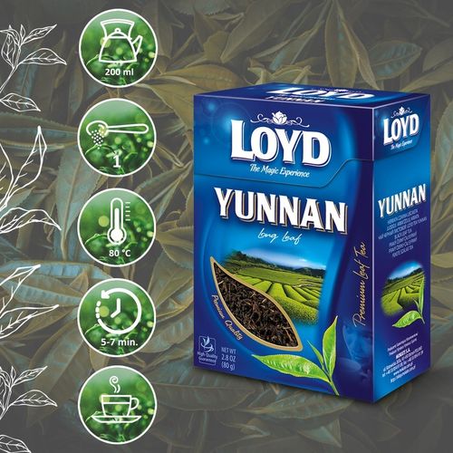 Chińska Herbata Czarna Liściasta Yunnan Long Leaf Bogaty Smak 80g LOYD na Arena.pl