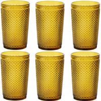 2 x Szklanki do wody 340 ml wysoke Florina Alexis Amber złote zestaw 6 sztu