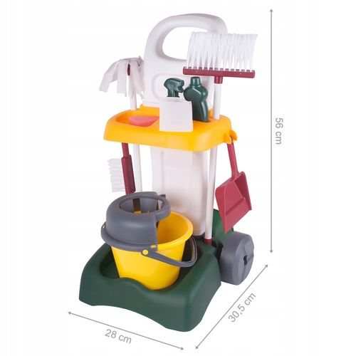 ZESTAW SPRZATAJĄCY DO ZABAWY DLA DZIECI MOP WIADERKO MIOTŁA WÓZEK NA KOŁACH na Arena.pl