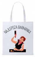 Dla Barmana Bartender Torba Eco Biała Shopper Z Nadrukiem Ze Zdjęciem