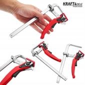 Ścisk zacisk dźwigniowy stolarski odkuwany 200x60 mm KD12670