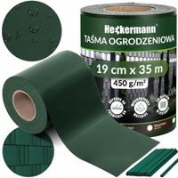 Taśma ogrodzeniowa Heckermann zielona powlekana PCV 35 m x 0,19 m