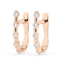 kolczyki z różowego srebra 925 z diamentem (brylantem) 0,2 ct lab