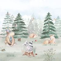 Tapeta Leśna W01 250 cm Płótno