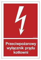 Przeciwpożarowy Wyłącznik Prądu Kotłowni 50X74 Arkusz 9 Naklejek Świecących
