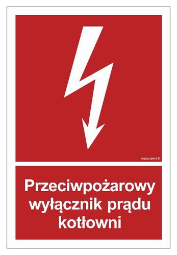 Przeciwpożarowy Wyłącznik Prądu Kotłowni 50X74 Arkusz 9 Naklejek Świecących na Arena.pl