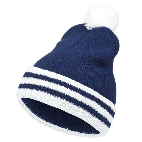 CZAPKA POMPON PASKI /GRANATOWO-BIAŁA/ na Arena.pl
