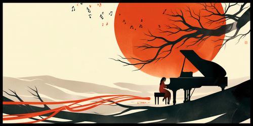 Plakat 91,3x44,5cm Pianistka na Arena.pl