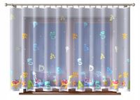 Firana dziecięca DINOZAURY literki alfabet 200x150