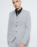 SZARA ELEGANCKA MARYNARKA FASON SUPER SKINNY JEDNORZĘDOWA BOOHOO 46