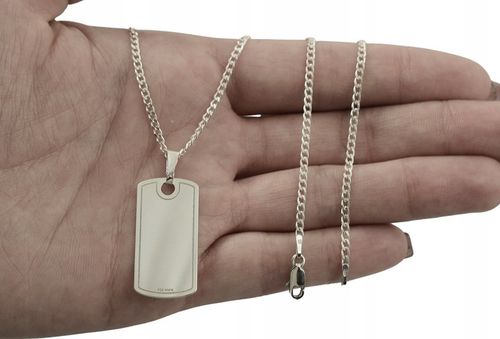 SREBRNY PEŁNY ŁAŃCUSZEK MĘSKI PANCERKA NIEŚMIERTELNIK PR. 925 GRAWER GRATIS na Arena.pl