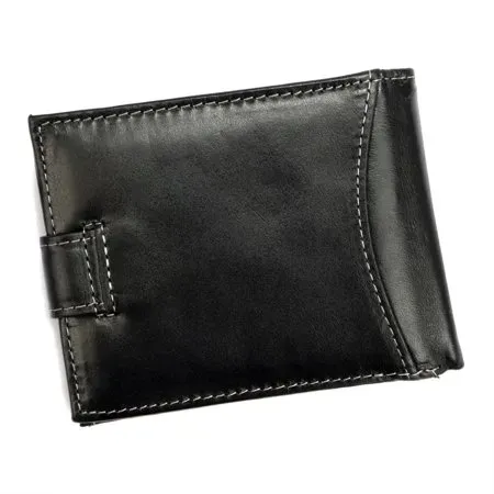 portfel męski skórzany wild things only czarny z zapięciem i przegródkam na Arena.pl