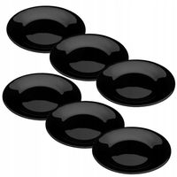 KOMPLET Talerz deserowy 6 sztuk CLASSIC BLACK 17,8cm czarne szkło opal