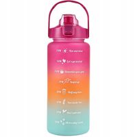 BUTELKA NA WODĘ MOTYWACYJNA 2L ZE SŁOMKĄ MIARKĄ WIELOKOLOROWA