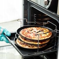 3x FORMA BLASZKA DO PIECZENIA PIZZY +STOJAK ZESTAW