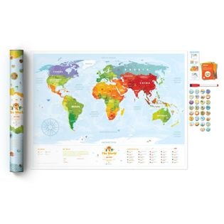 Mapa z naklejkami "Travel Map™ Kids Sights" | 1DEA.me