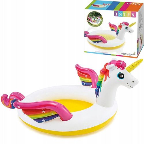 Basen brodzik dmuchany tęczowy jednorożec z fontanną spryskiwaczem #57441 na Arena.pl