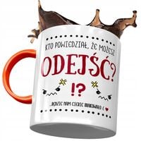 Kubek Pomarańczowy Na Pożegnanie Z Pracy Prezent Z Nadrukiem Ze Zdjęciem