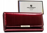 Portfel damski PETERSON pojemny poziomy antykradzieżowy na zatrzask pudełko