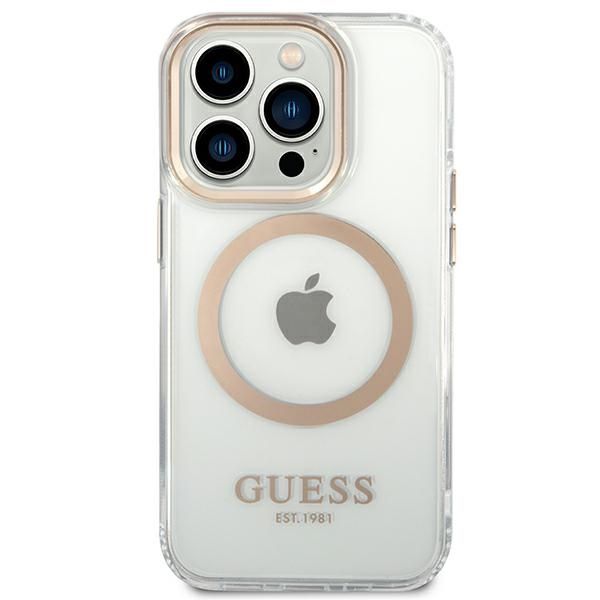 Etui Guess do iPhone 14 Pro, Złoty, MagSafe zdjęcie 3