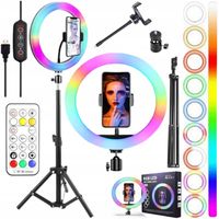 LAMPA RING LED 30CM Z REGULACJĄ JASNOŚCI DO NAGRYWANIA I MAKIJAŻU STATYW