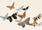 Plakat 18x13cm Butterfly 15, Sekka Japoński Vintage do Salonu